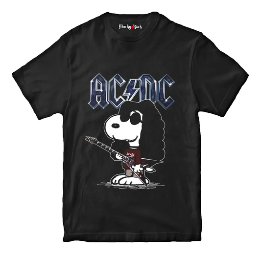 Polera AC/DC Snoopy Rock Edition